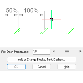 Set first dash percentage